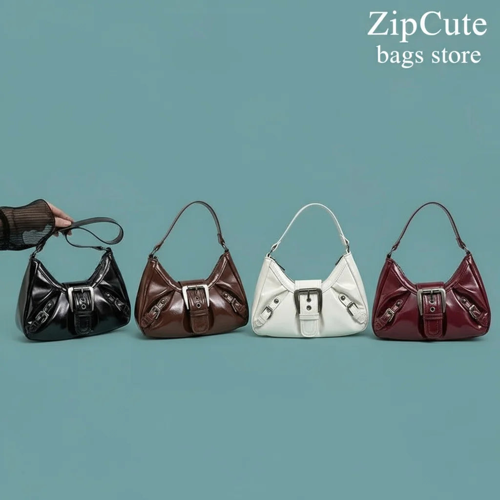 Y2K Retro Pleated Hobo Shoulder Bag Women Underarm PU Handbag TAVEN System LLC