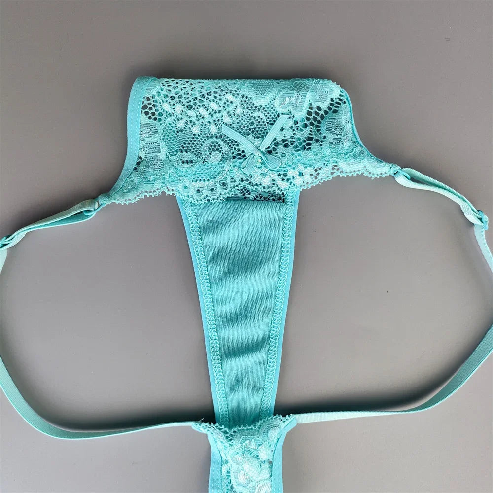 5PCS Free Shipping Seamless Women Thong Panties Adjust Belt Sexy Ice Silk G-string Lady Low Waist Lace Bikini T-back Plus Size TAVEN System LLC