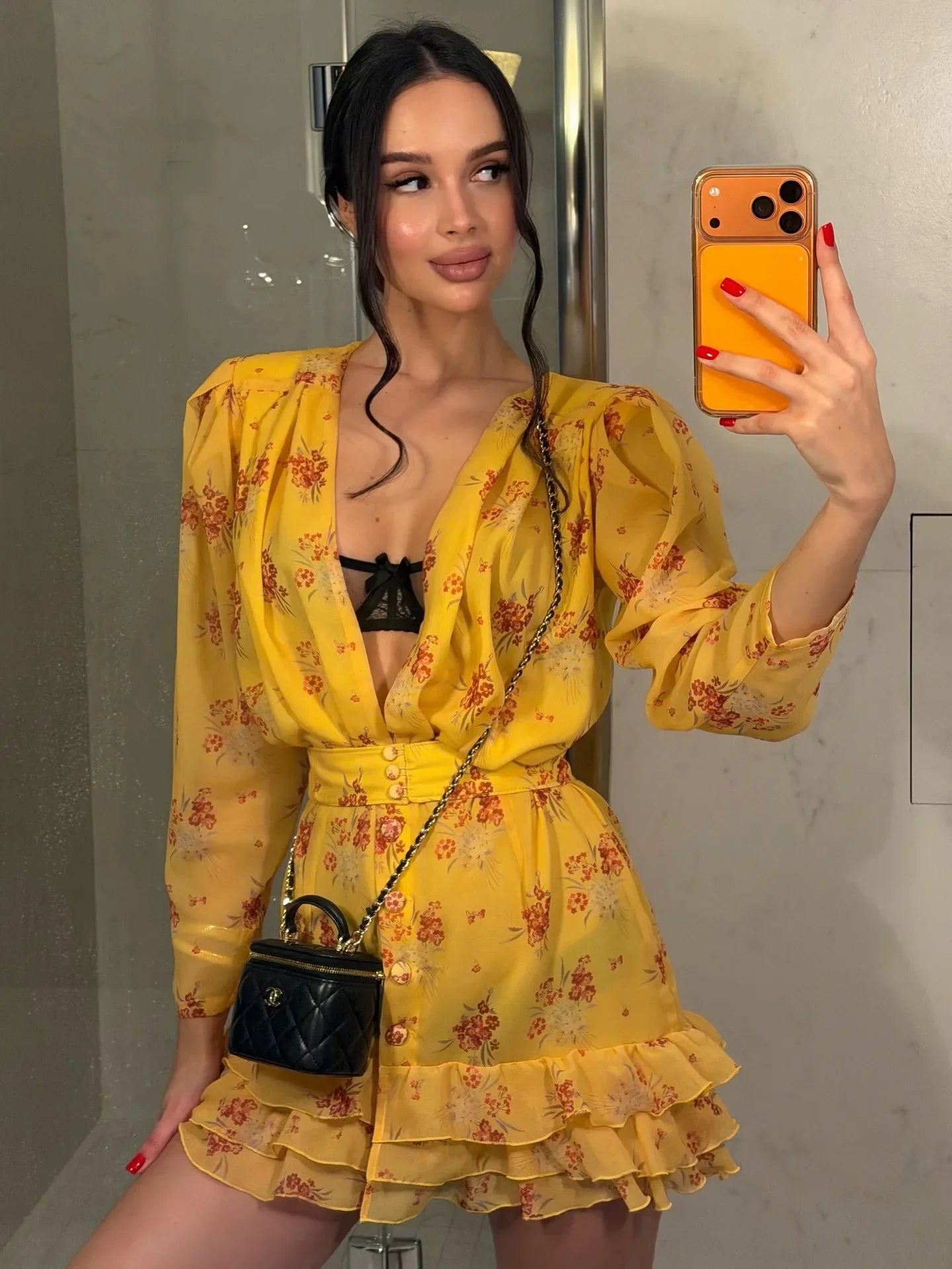 Women Elegant Printed Short Dress Chic V-neck Short Sleeve A-line Bodycon Mini Dresses 2026 Lady New Summer Vacation Street Robe TAVEN System LLC