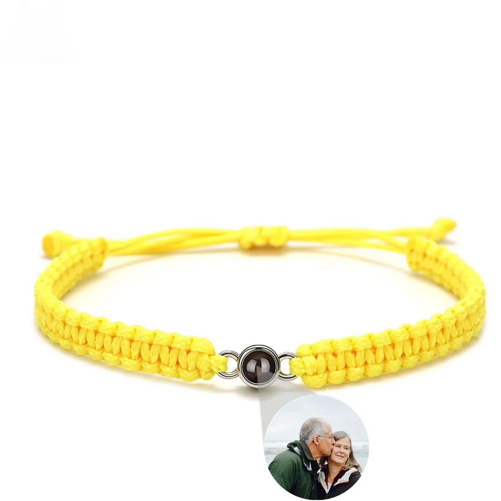 Custom Photo Projection Bracelet Adjustable Woven Titanium Steel Pendant DIY Picture Bracelet Jewelry Valentine's Day Gift TAVEN System LLC