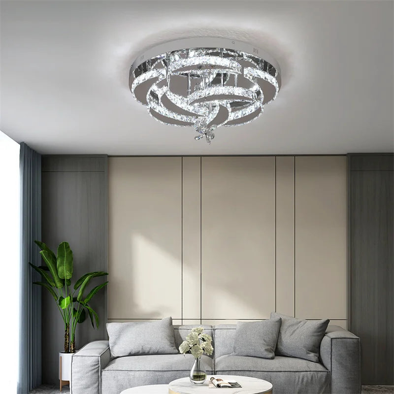 Crystal Ceiling Lamp Led Chandelier Modern Penadant Lighting Fixture For Living Dining Room Bedroom Decorate Lustre RC Dimmable TAVEN System LLC