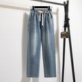 Women's High Waist Wide Leg c Drawstring Jeans Pants TAVEN System LLC
