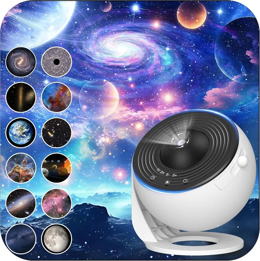 Galaxy Projector for Bedroom, HD Image Star Projector, Adjustable Galaxy Light Knob, 13 Film Discs, Planetarium Projector for Ki TAVEN System LLC