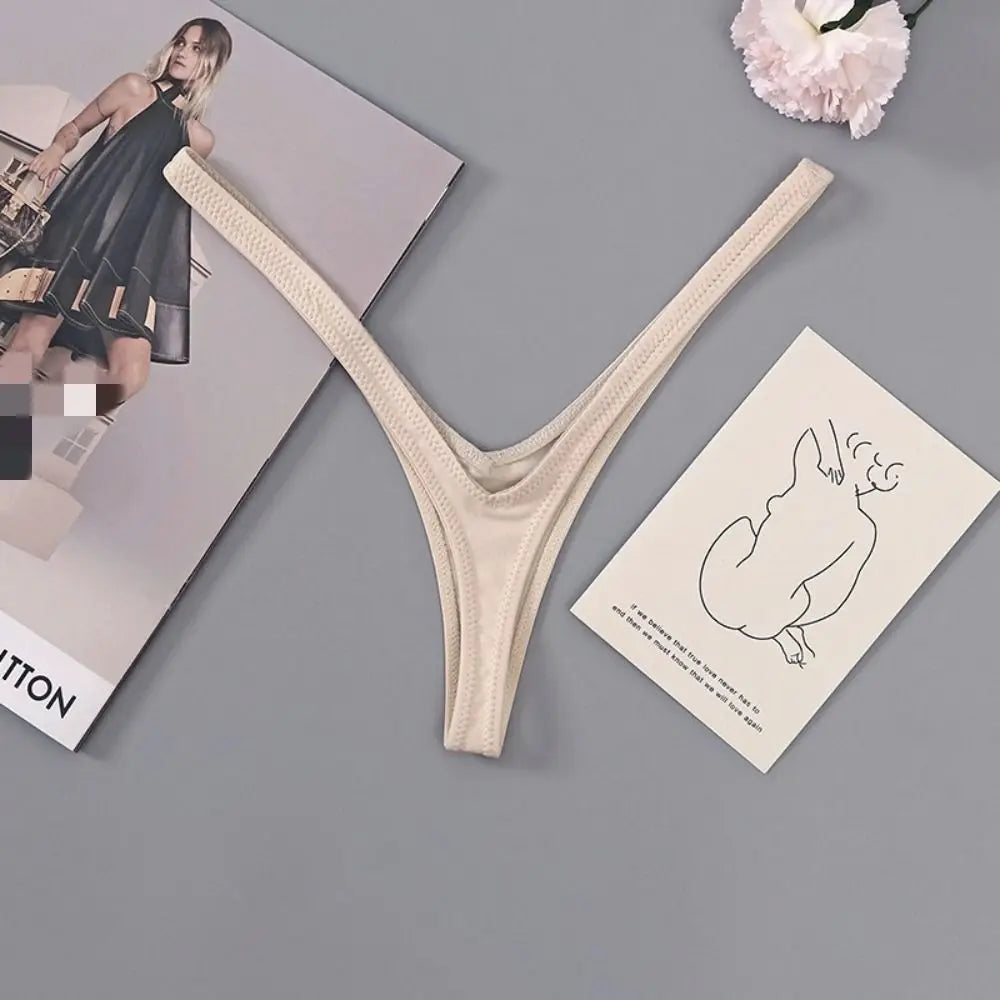 Innovative Deep V Look Thong Panties Cotton Equipped with A Sophisticated Women Briefs Comfortable Solid Color Low Waist Bikini TAVEN System LLC