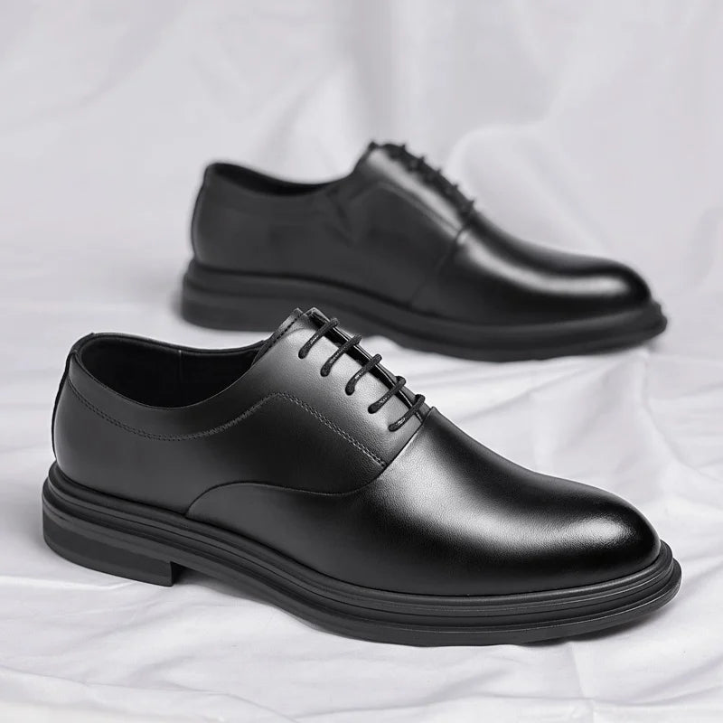Business Men Oxford Leather  Elevator Shoes Lift Sole Man Height Increase  Insole 6CM  Office Daily Life British TAVEN System LLC