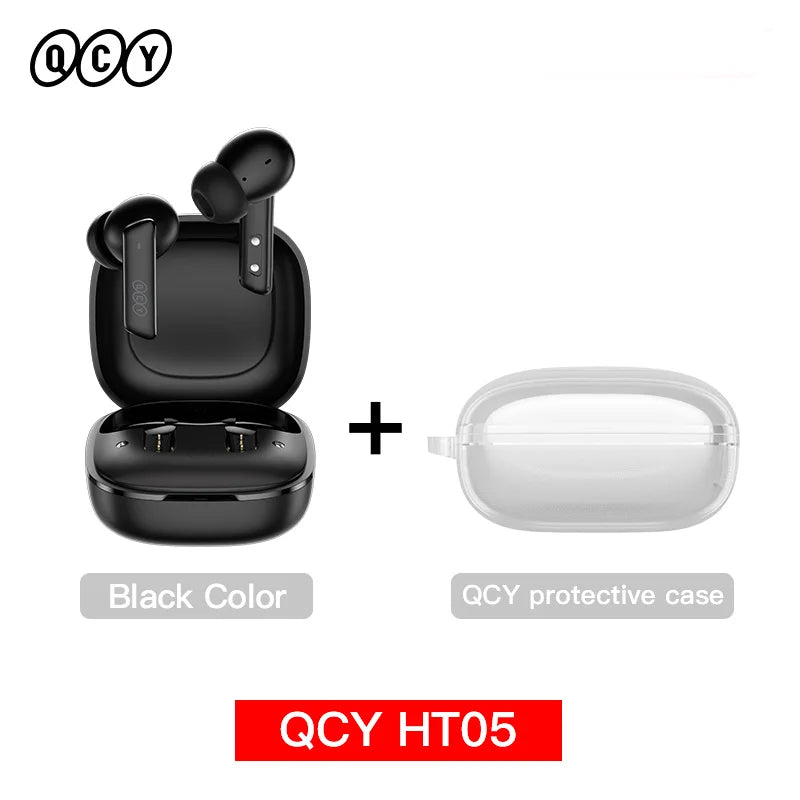 QCY HT05 ANC Wireless Earphone 40dB Noise Cancelling Bluetooth 5.2 Headphone 6 Mic ENC HD Call TWS Earbuds Transparency Mode TAVEN System LLC