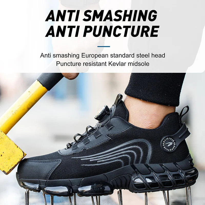 Unisex Rotating Button Safety Shoes Men For Work Sneakers Shoes Puncture-Proof Protective Women Shoes Steel Toe Work Boots TAVEN System LLC