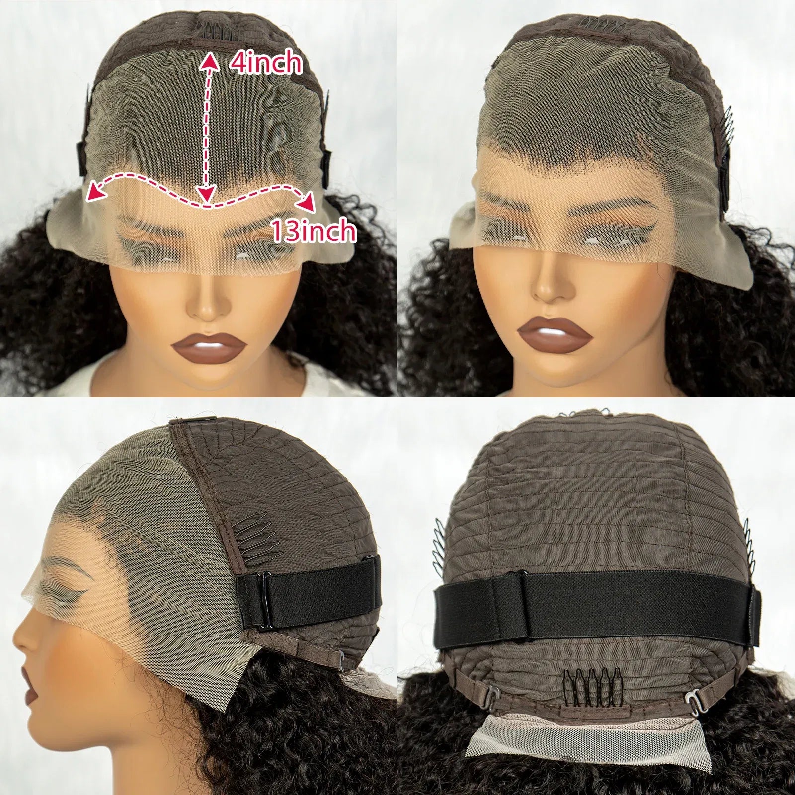 Color: T1B/613, Ships From: CHINA, Stretched Length: 20inches, Density: 300%, Lace Size: 13x4 - 300% Density 12A Double Drawn 13x4 Lace Front Bouncy Curly Human Hair Wigs Natural Burmese Curly Remy Hair Wigs for Black Women Taven