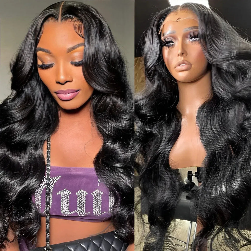 Color: Natural Color, Ships From: CHINA, Stretched Length: 16inches, Density: 150% - 13x4 13x6 Transparent Body Wave Wig Pre Plucked Glueless 4x4 HD Lace Closure Wigs For Women Brazilian Lace Front Human Hair Wig Taven