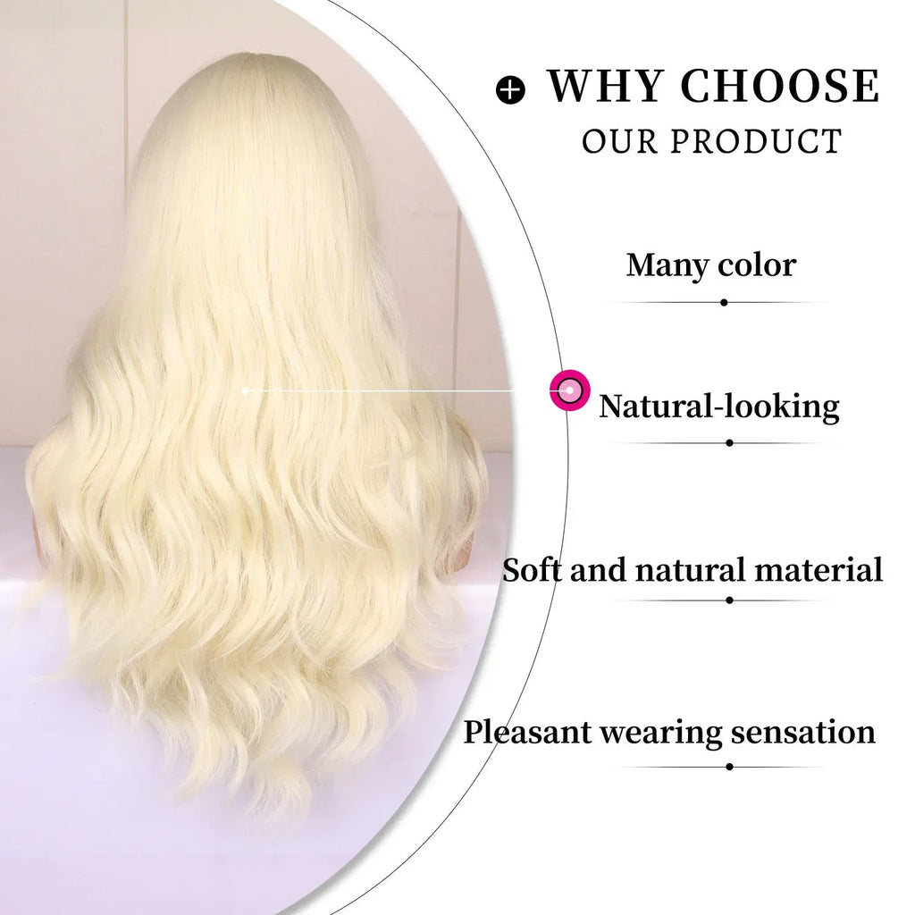 Color: T1B/Burgundy - Light golden synthetic wig with big waves for Halloween party, cosplay wig, everyday wig, high-temperature hair silk wig set Taven