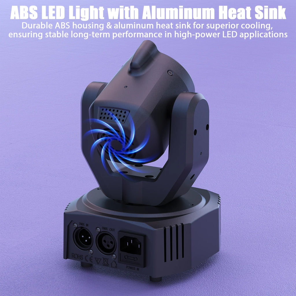 U'King Mini 30W Beam Pattern Moving Head Light RGB DMX Sound Activated Strobe Effect Stage Light for DJ Disco Party Christmas TAVEN System LLC