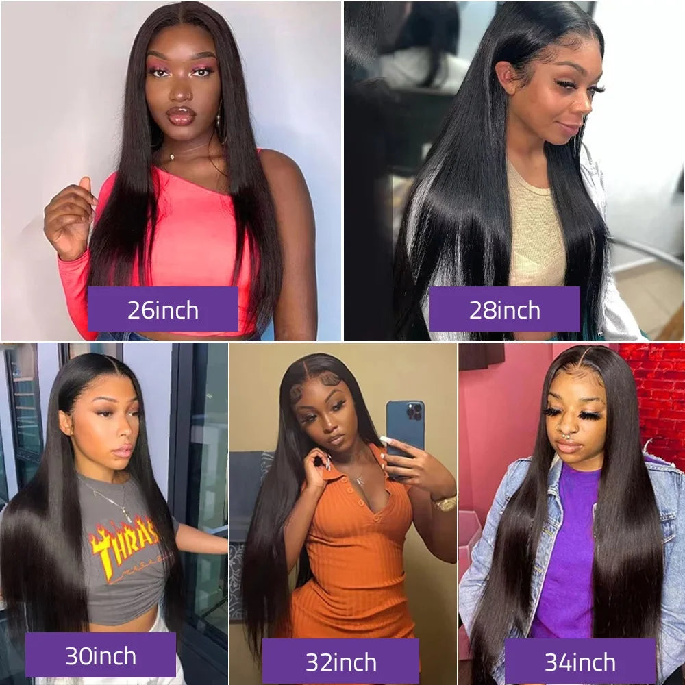 FIUMER straight human hair lace front wig