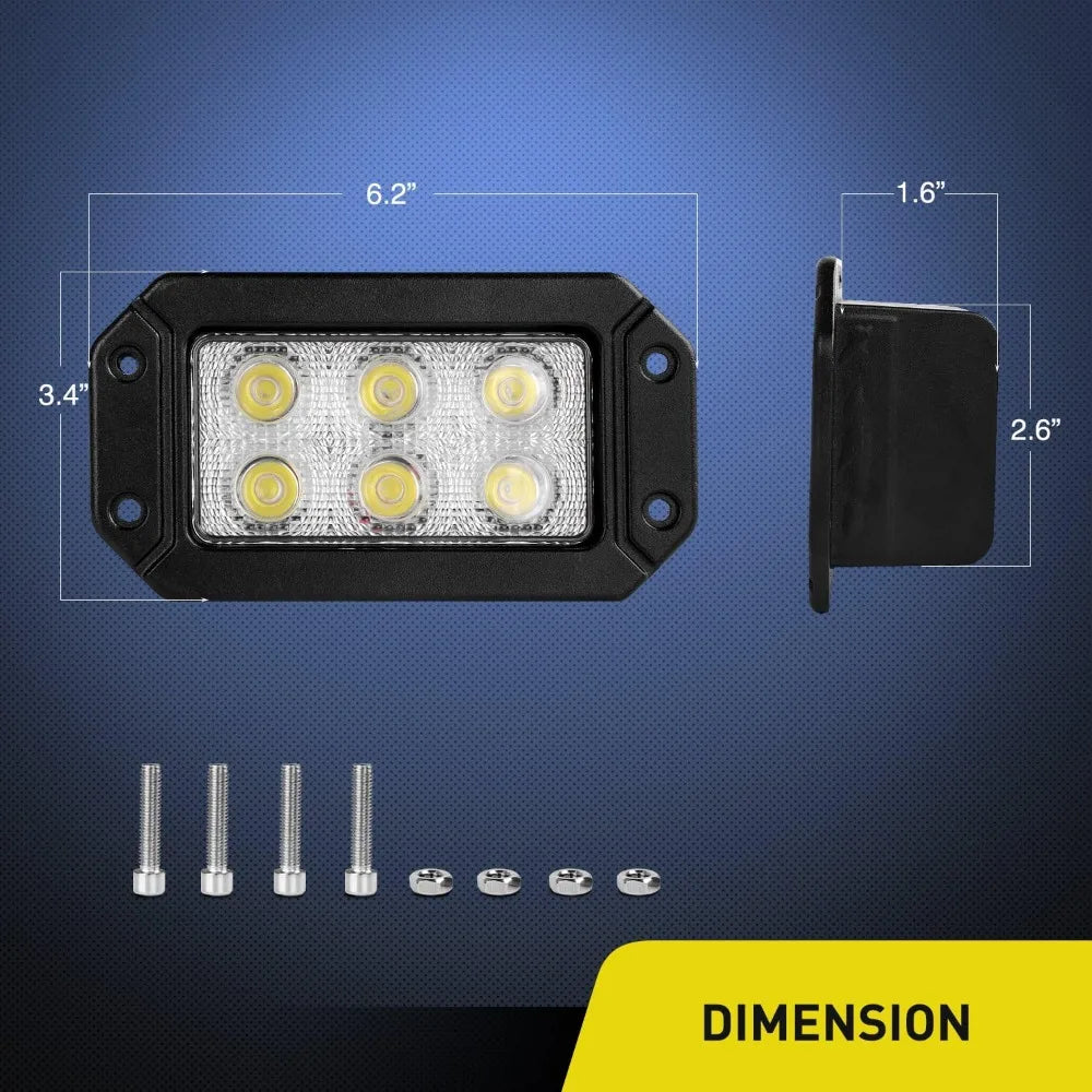 Nilight 18W Flush Mount LED Driving Lights 2PCS, Spot Beam Off Road Work Light Bar for Jeep Wrangler, Toyota Tacoma, Truck, ATV, UTV, Bumper Auxiliary Lamp TAVEN System LLC