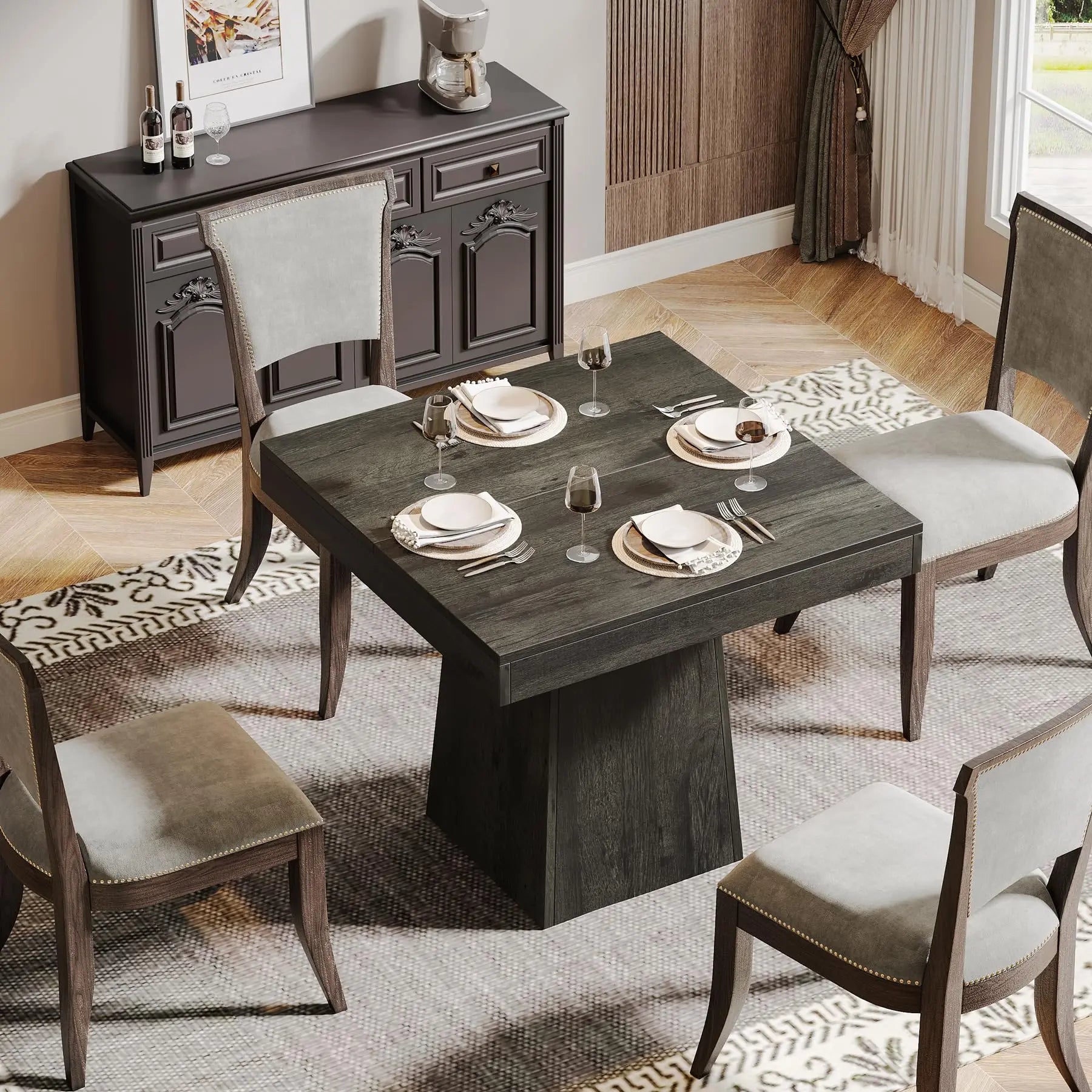 Tribesigns 31.5 Inch Farmhouse Square Dining Table TAVEN System LLC