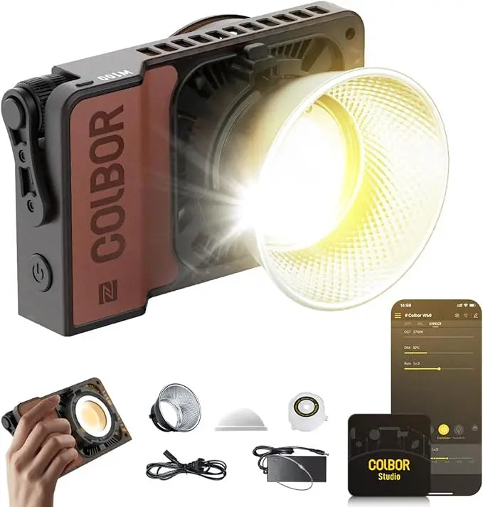 COLBOR W60 W60R W100 W100R 60W 100W COB LED Light Photography Lighting Handheld Portable Pocket Light for Outdoor Shooting SYNCO TAVEN System LLC