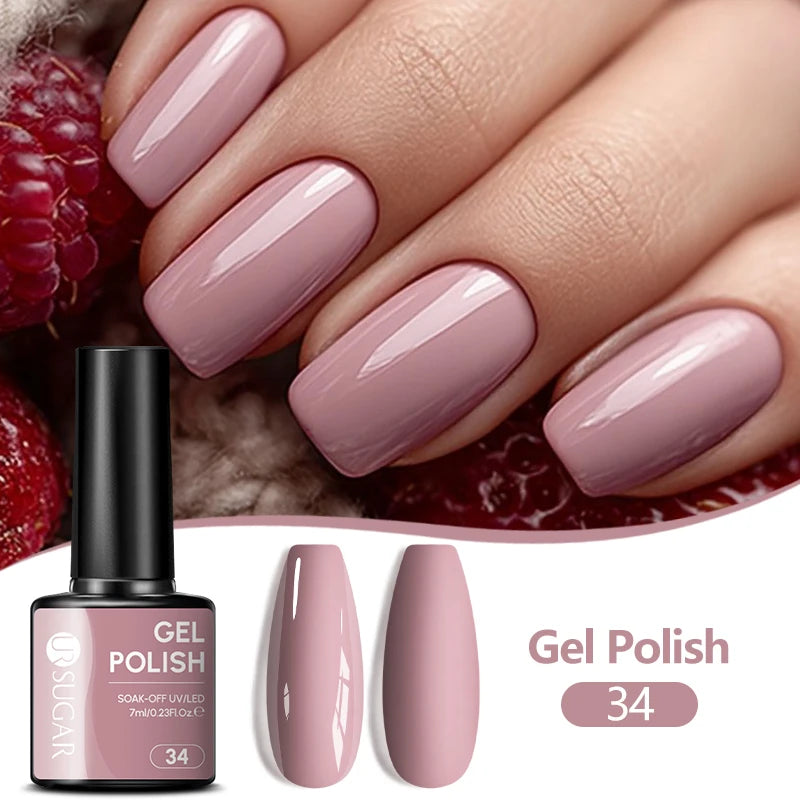 UR SUGAR 7ML Nail Gel Fresh Macaron 107 Colors All For Manicure Semi Permanent Soak Off LED UV Long-Lasting Nail Art Varnish TAVEN System LLC