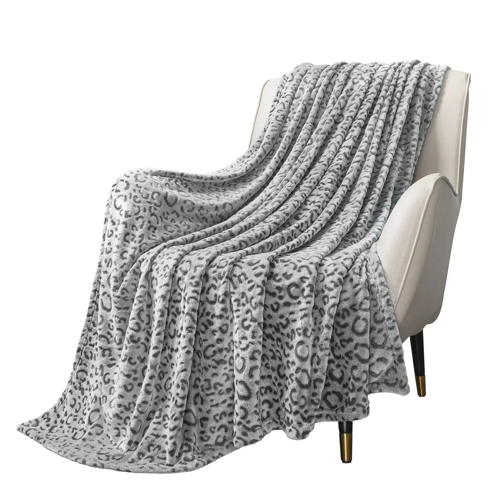 Black White Zebra Flannel Fleece Throw Blanket - Fuzzy Soft Lightweight, Warm Cozy for Couch & Bed TAVEN System LLC