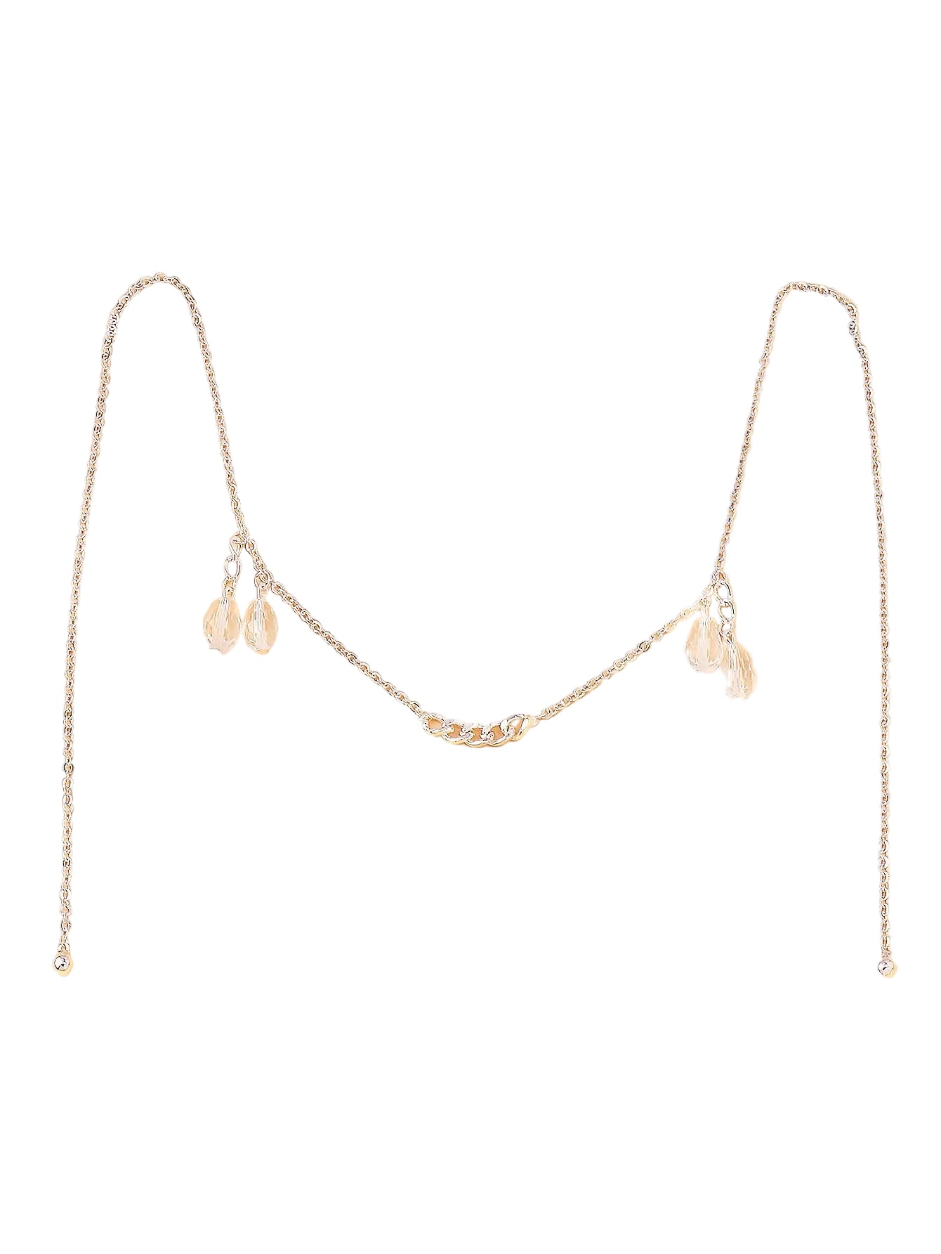 A crystal pendant face chain, a fashionable and natural-style stage accessory for women, trendy and unique jewelry. TAVEN System LLC