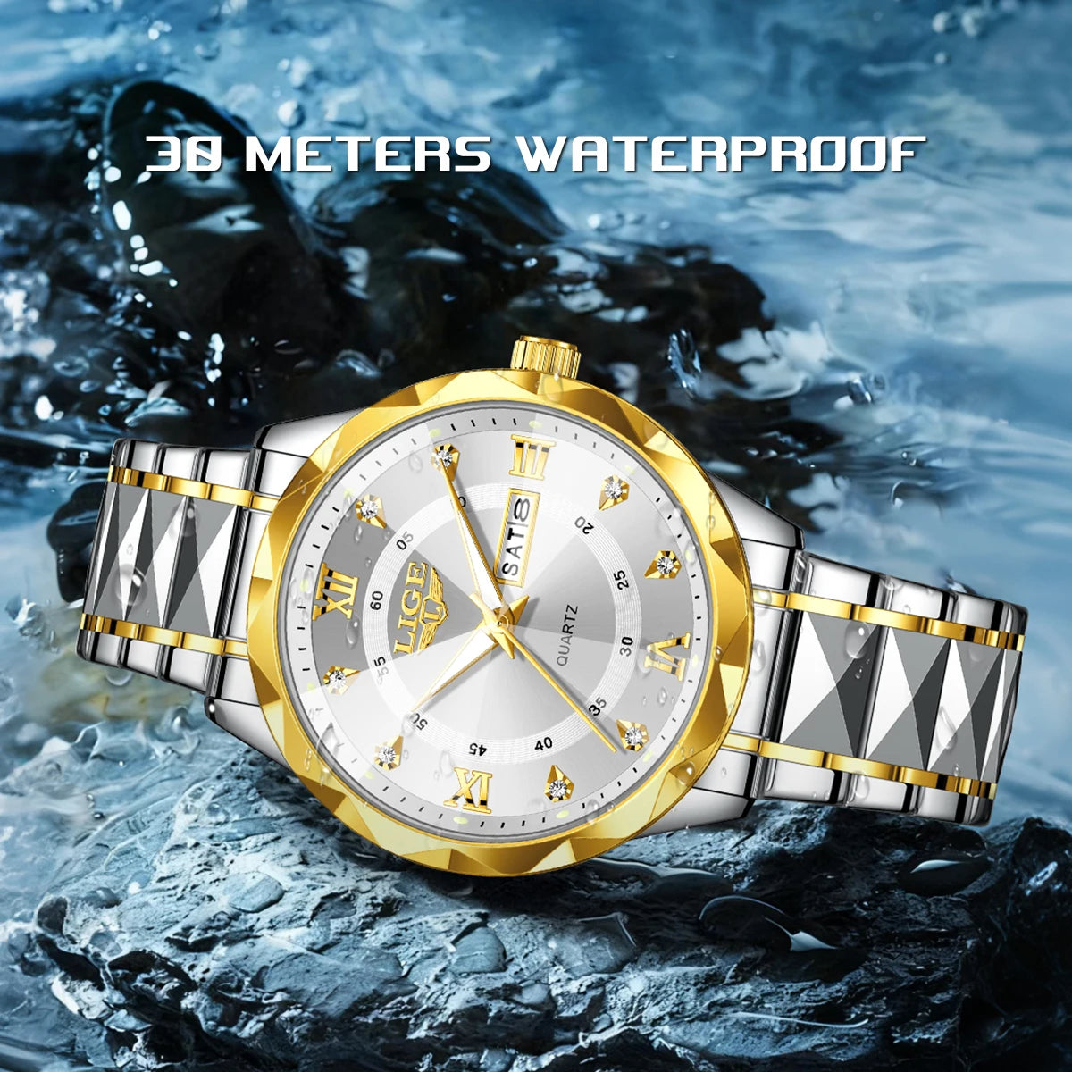 New LIGE Top Brand Luxury Man Wristwatch Waterproof Luminous Date Week Men Watches Stainless Steel Quartz Men's Watch Male reloj - TAVEN System LLC