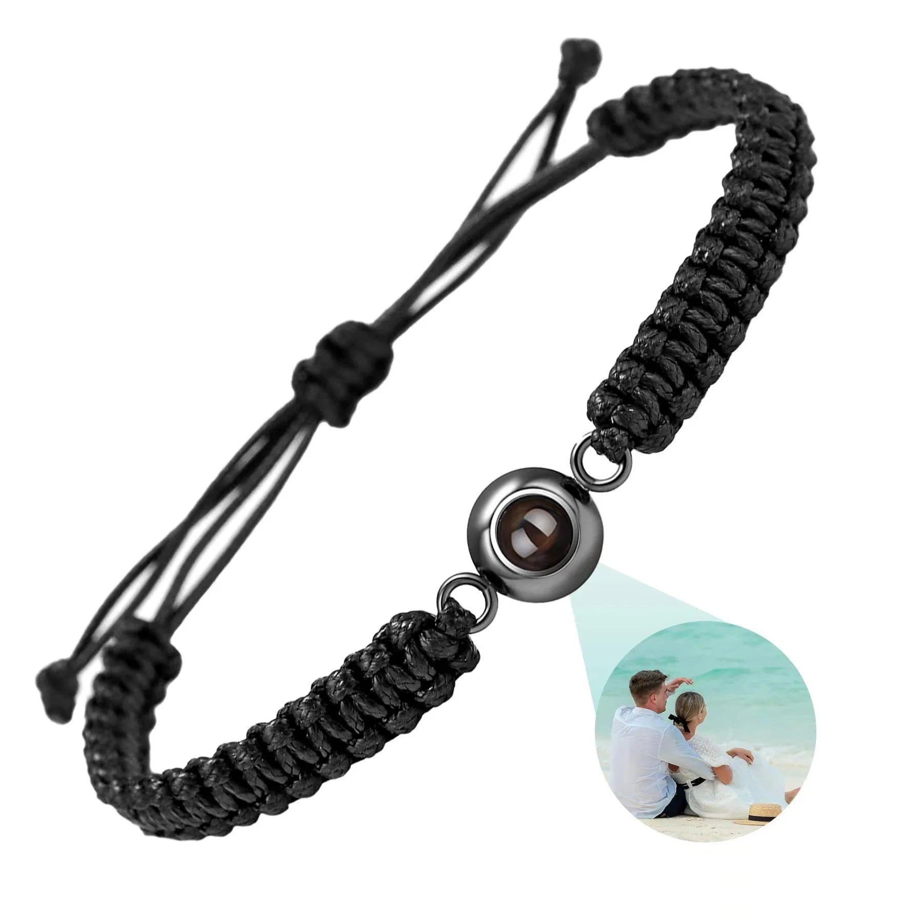Custom Photo Projection Bracelet Adjustable Woven Titanium Steel Pendant DIY Picture Bracelet Jewelry Valentine's Day Gift TAVEN System LLC