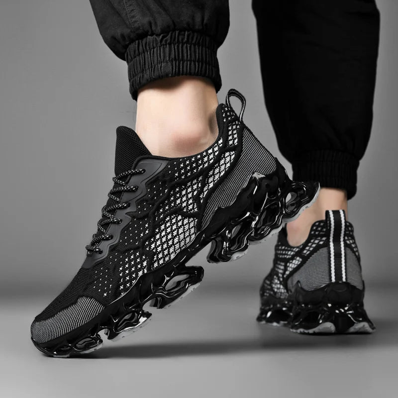 Men Flyknit Sneakers Breathable Lightweight Casual Running Shoes