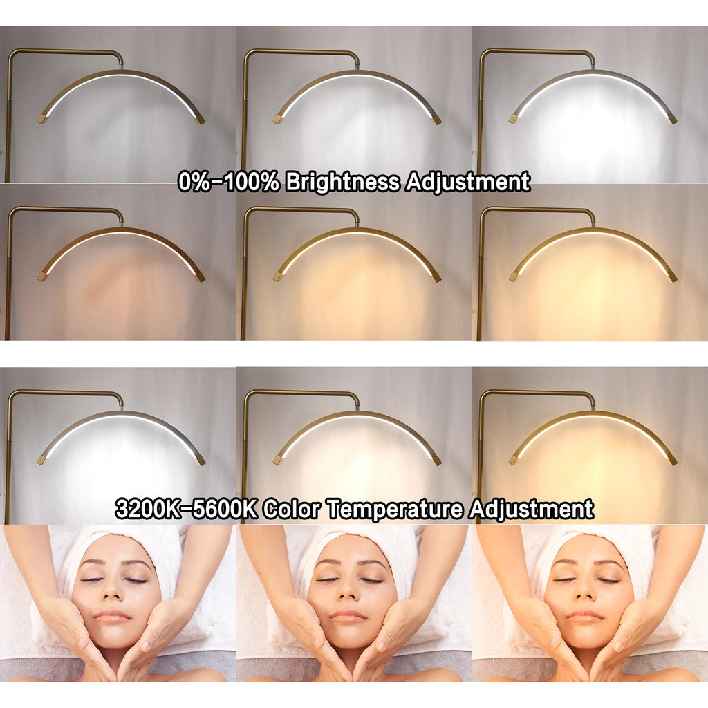 Fusitu Oversea Warehouse LED Half-Moon Shaped Light LED Lash Light With Floor Tripod Floor Video Light For Beauty Salon Makeup TAVEN System LLC