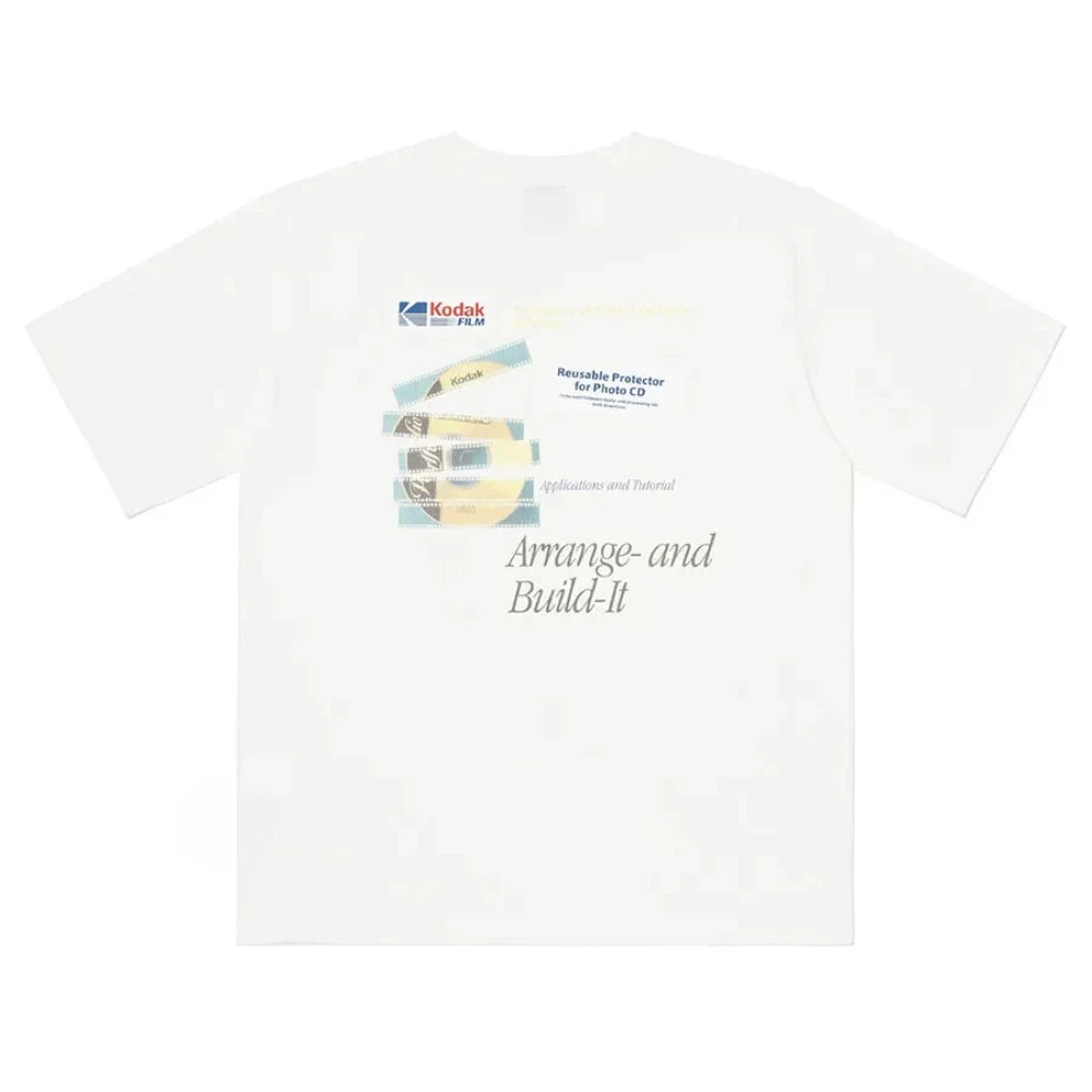 Vintage Kodak Film-style Printed T-shirt for Summer Men's Casual Street Trendy Clothing 100% Cotton Breathable Comfortable Top TAVEN System LLC