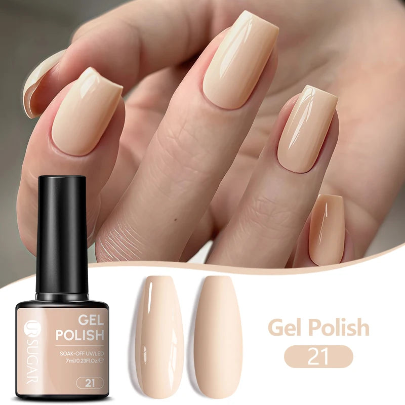 UR SUGAR 7ML Nail Gel Fresh Macaron 107 Colors All For Manicure Semi Permanent Soak Off LED UV Long-Lasting Nail Art Varnish TAVEN System LLC