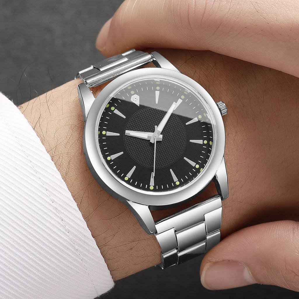 2PCS Couple's Watches Men Business Watch Fashion Analog Women Quartz Watch (Without Box) - TAVEN System LLC