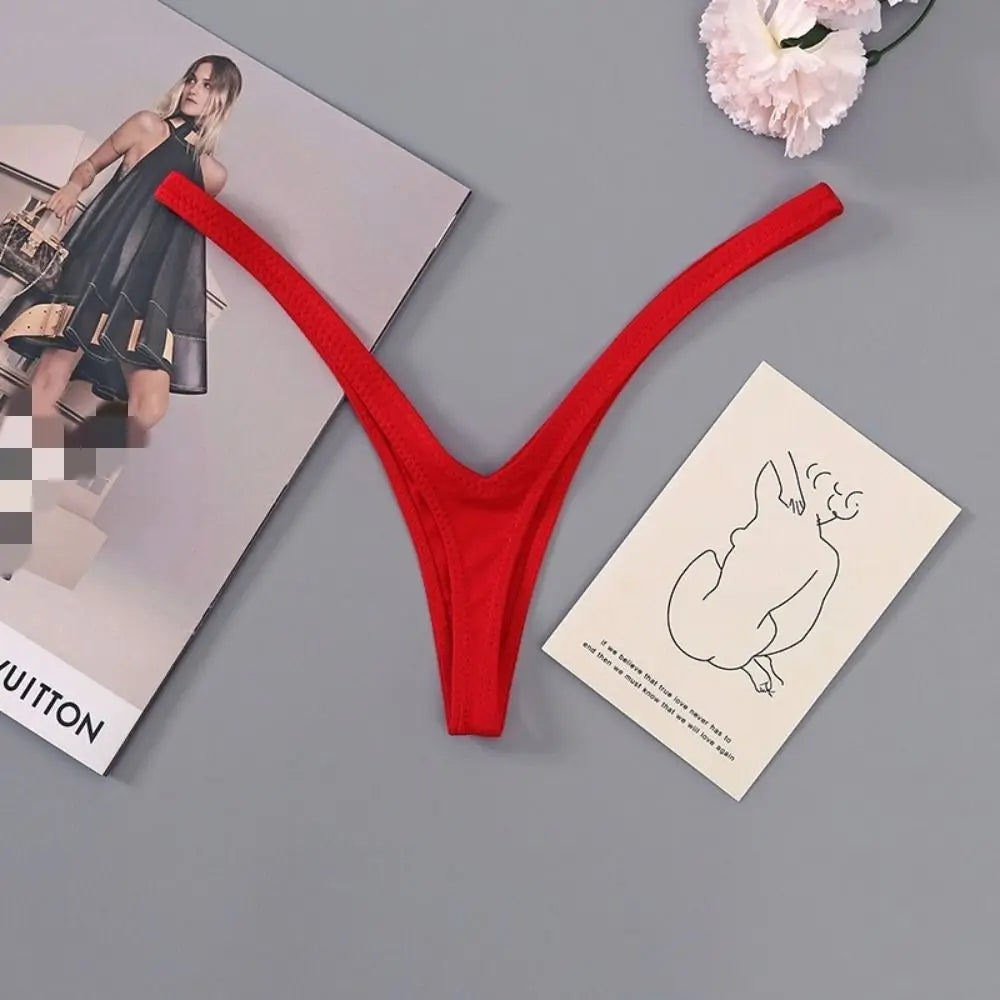 Innovative Deep V Look Thong Panties Cotton Equipped with A Sophisticated Women Briefs Comfortable Solid Color Low Waist Bikini TAVEN System LLC