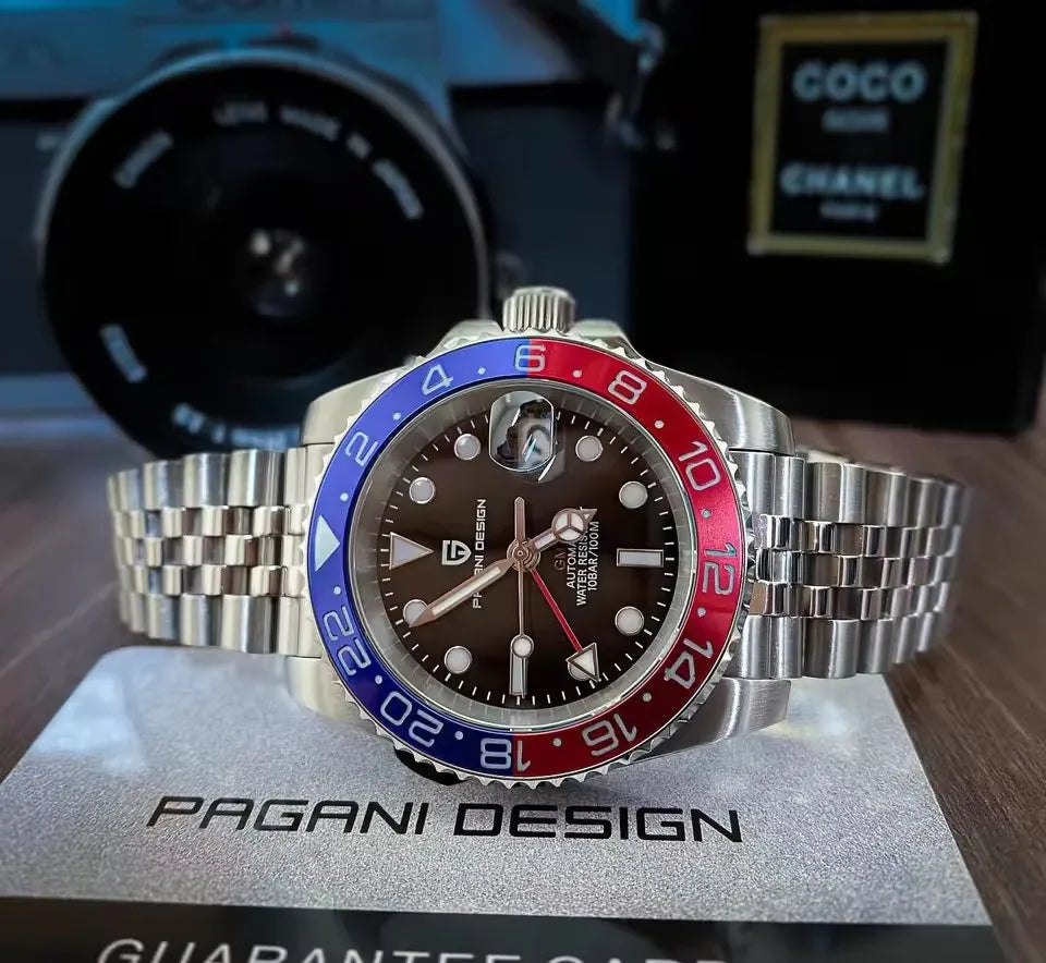 PAGANI DESIGN 2026 40MM Luxury Men GMT Automatic Machinery Watch Ceramic Bezel Jubilee Strap Sapphire Waterproof Watches for men - TAVEN System LLC
