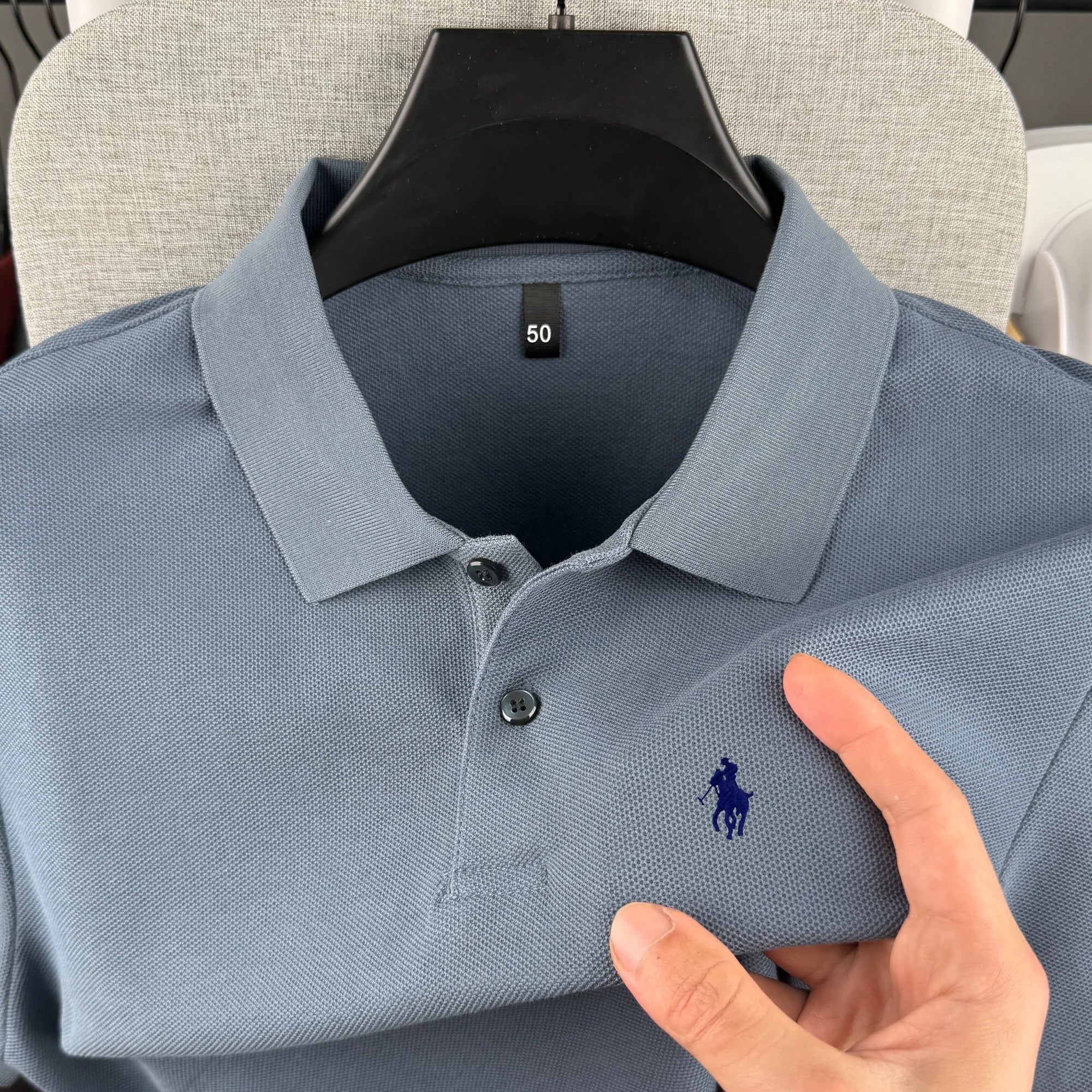 100% pure cotton high-end brand men's short sleeve polo shirt 2026 summer luxury fashion pony embroidery golf top casual T-shirt TAVEN System LLC