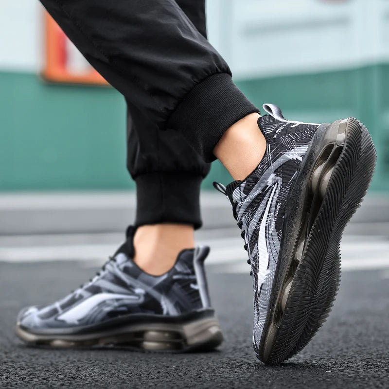 Men's Fashionable Basketball Shoes with Air Cushioning, Comfortable and Non-Slip, Breathable and Shock-Absorbing, Suitable for Men's Outdoor Activities TAVEN System LLC