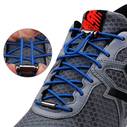 1 Pair No tie Shoelaces For Sneakers Elastic Shoelace Metal Spring Lock Man And Woman Shoe Accessories Lazy Shoe Laces 100cm TAVEN System LLC