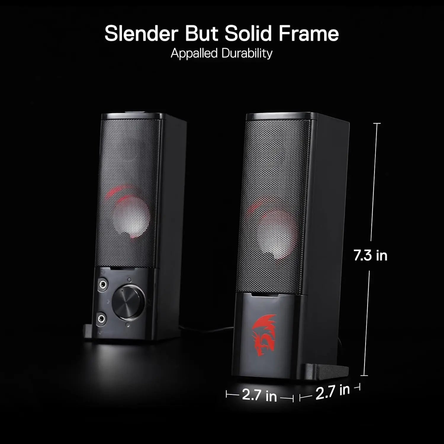 Redragon GS550 PC Gaming Speakers 2.0 Channel Desktop Computer Sound Bar  Quality Bass & Decent Red Backlit TAVEN System LLC