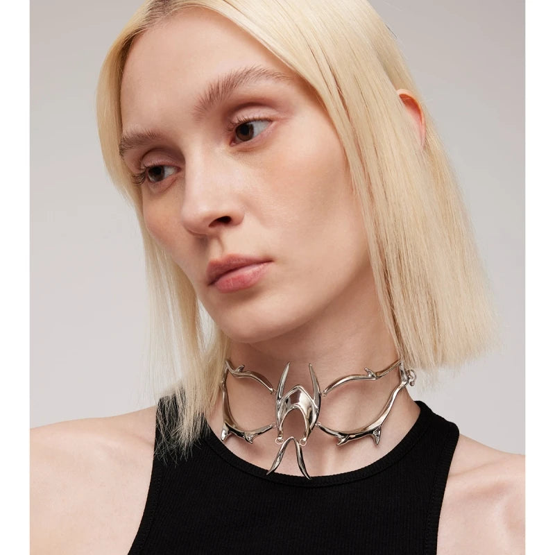 Luxury CyberPunk Y2K Magic Ball Streamline Chain Silver Color Hollow Facial Accessories Earring For Women Men Party Jewelry TAVEN System LLC