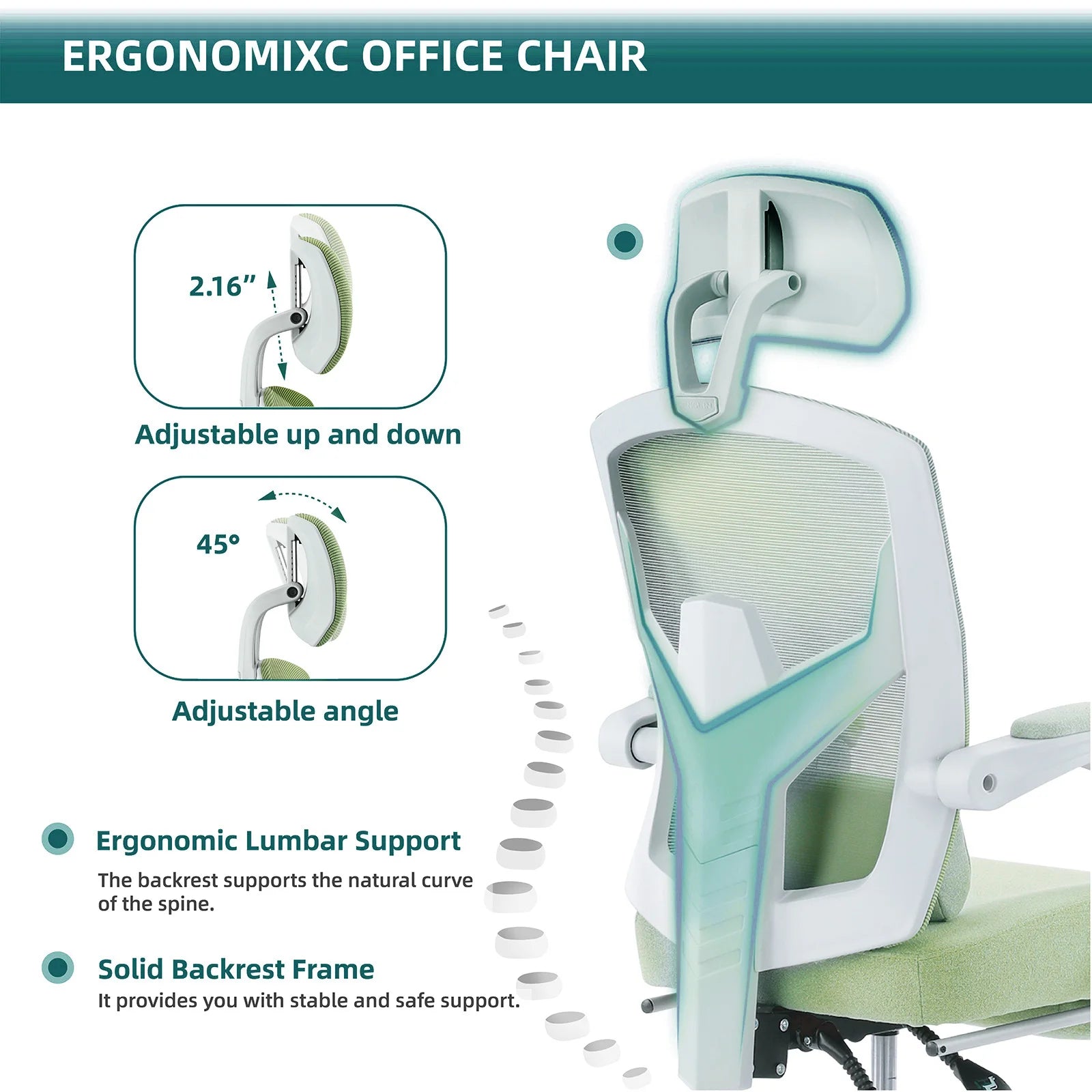 JHK Ergonomic Reclining Mesh Office Chair with Footrest & Headrest TAVEN System LLC