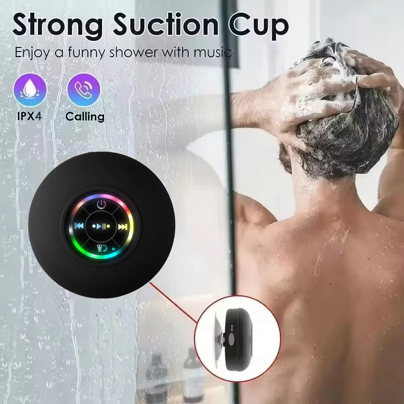 Portable Wireless Bluetooth Speaker LED Light IPX4 Waterproof Loudspeaker Outdoor Bathroom Large Suction Cup Stereo Sound Box TAVEN System LLC