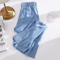 Women Plus Size Loose Fit Ice Silk Jeans Wide Leg Pants TAVEN System LLC
