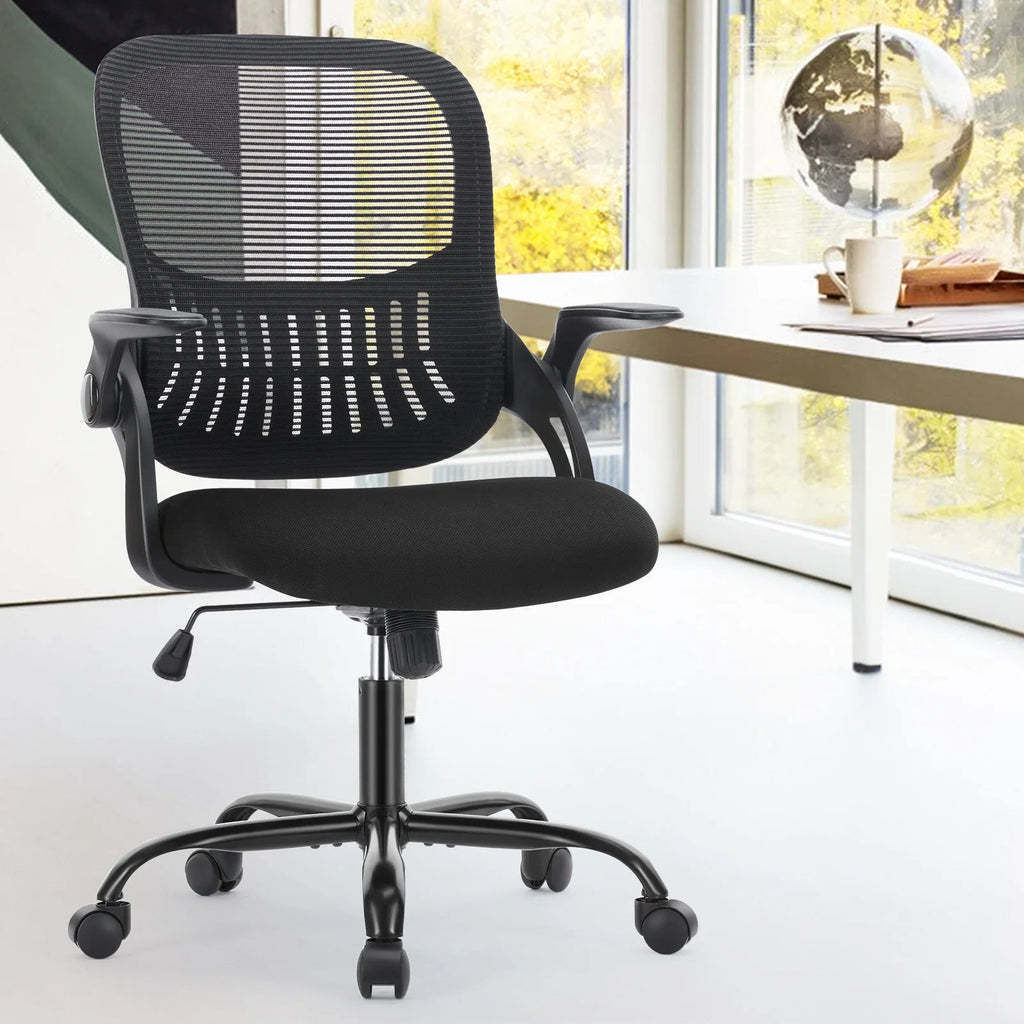 JHK Ergonomic Mesh Office Chair with Flip-Up Arms and Wheels TAVEN System LLC