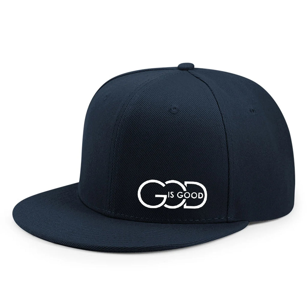 God Is Good Snapback Cap Black Flat Brim Adjustable Baseball Hat