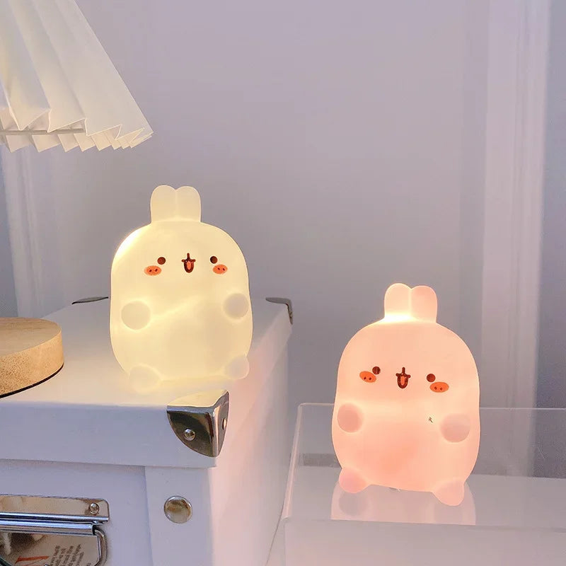 Rabbit Night Light Bedhead Bedroom LED Small Table Light Non Plug In Floor Stand Creative Atmosphere Night Light Decoration TAVEN System LLC