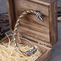 Stainless Steel Nordic Viking Norse Raven Bracelet Men Wristband Cuff Bracelets with viking wooden box TAVEN System LLC