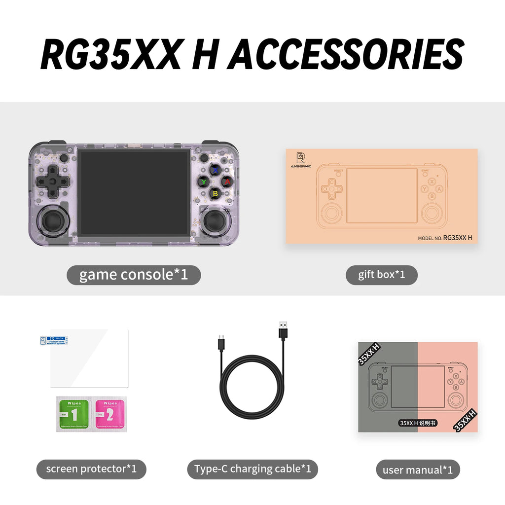 ANBERNIC RG35XX H Handheld Game Console 3.5''IPS Screen HDMI Output Linux System RG35XXH Retro Video Simulator Console Kids Gift TAVEN System LLC