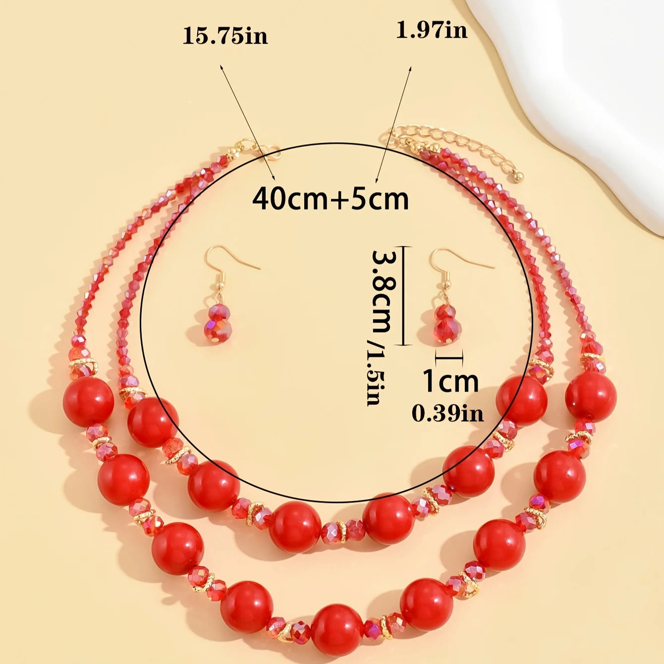 1 necklace +1 pair of earrings, imitation pearl material, Bohemian style, fashion, party date to send girlfriend wife birthday g TAVEN System LLC