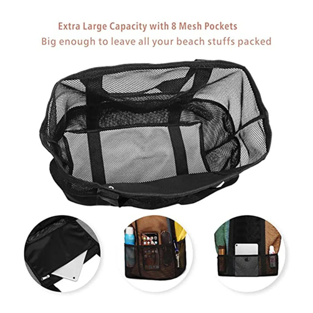 Large Mesh Beach Bag Waterproof Sandproof Travel Tote Bag TAVEN System LLC