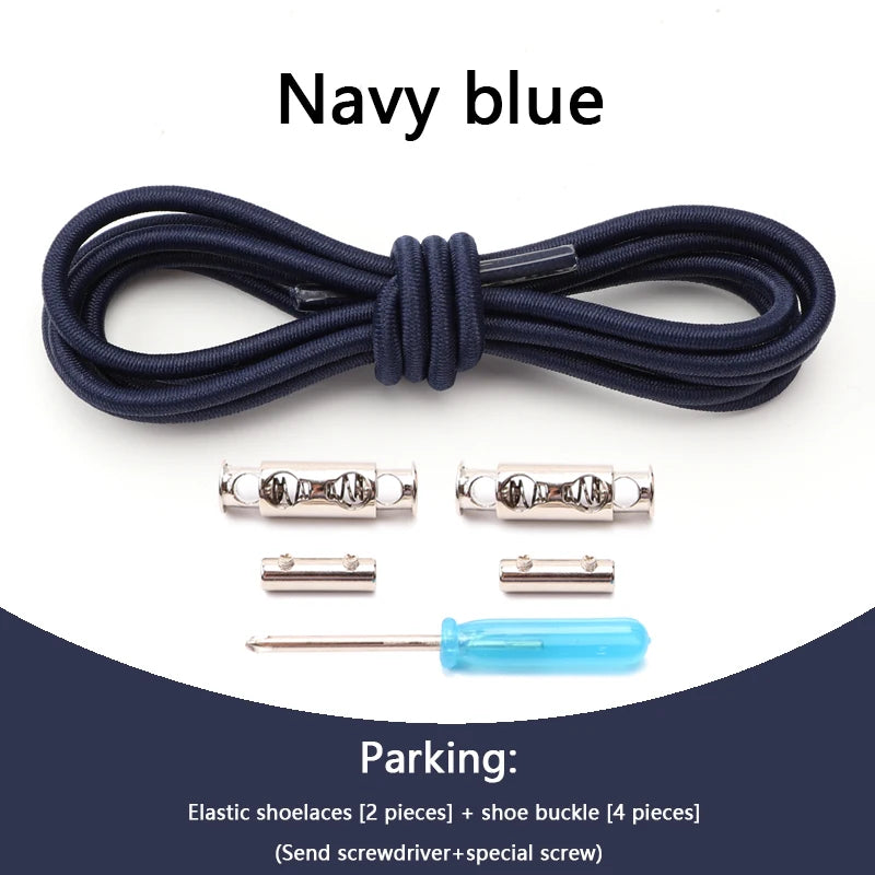 1 Pair No tie Shoelaces For Sneakers Elastic Shoelace Metal Spring Lock Man And Woman Shoe Accessories Lazy Shoe Laces 100cm TAVEN System LLC