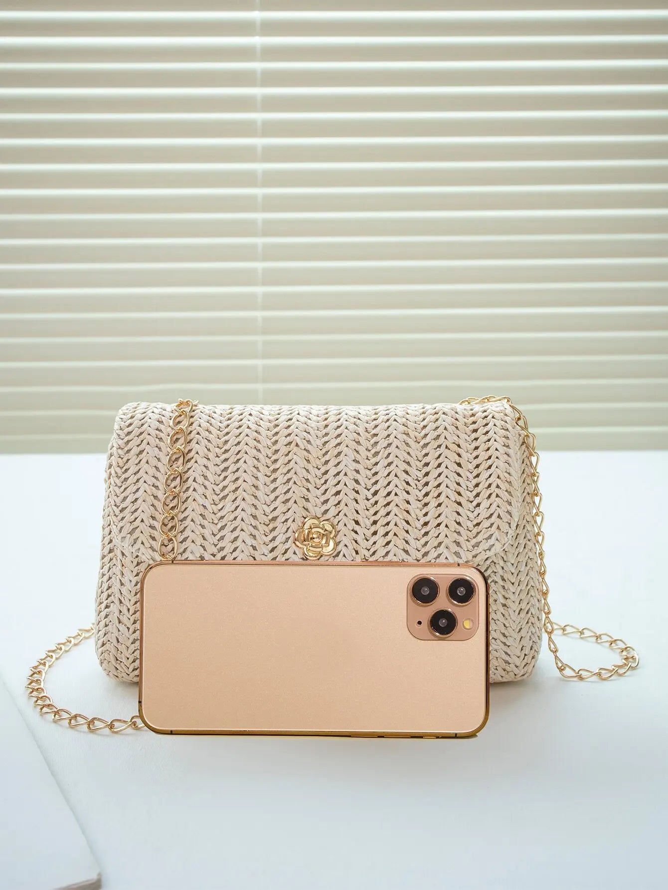 Mini Straw Look Flap Chain Crossbody Bag Women Phone Shoulder Purse TAVEN System LLC