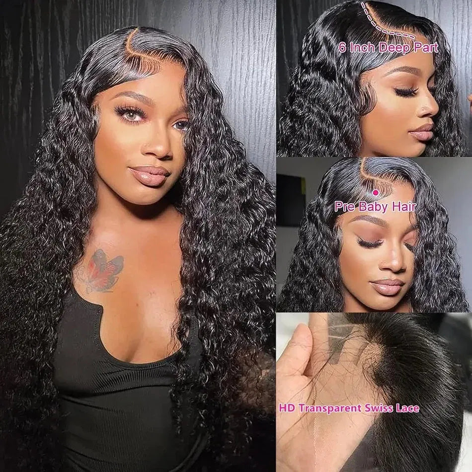 Stretched Length: 18inches, Density: 180%, Ships From: CHINA, Lace Size: 13x6 - hd lace wig 13x6 human hair Curly Wig For Women choice Pre Plucked 30 40 Inch Loose Deep Wave Water wave Frontal Wigs Taven