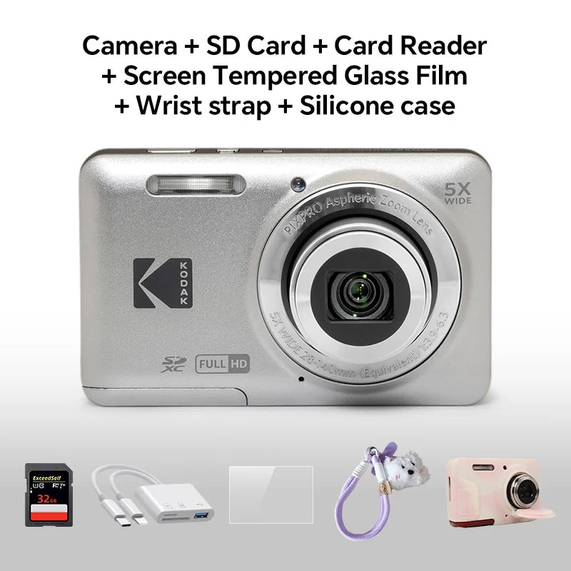 KODAK PIXPRO FZ55-RD 16MP Digital Camera 5X Optical Zoom 28mm Wide Angle 1080P Full HD Video 2.7" LCD Vlogging Camera TAVEN System LLC